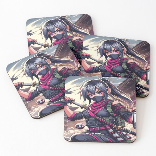 Item preview, Anime Ninja Girl Desk Mat, Mouse Pad, Bath Mat designed and sold by KitonicTees.