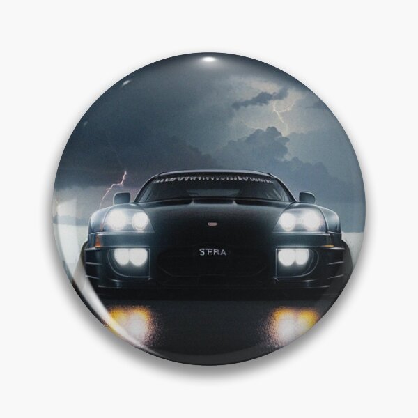 Item preview, supra mk4 with a haze in atmosphere and thunder lightning in the sky dark atmosphere and huge angry eyes in the sky behind the car designed and sold by paolboa.