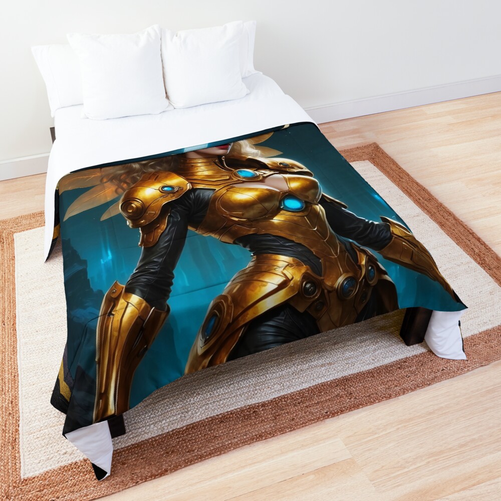 The Legendary Valeriya Vassila Beautiful AI Concept Art Portrait by Xzendor7 Decorative Comforter Art Print