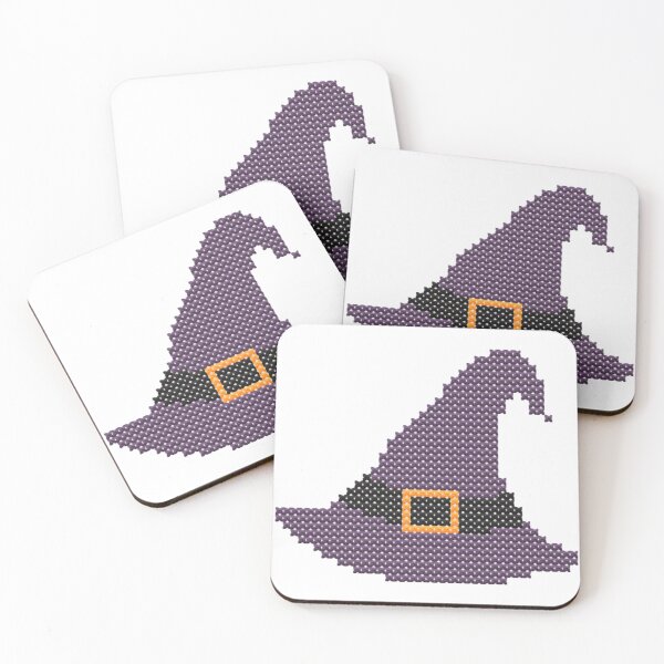 Item preview, Purple Witches Hat Faux Cross Stitch  designed and sold by CraftBazaarUK.