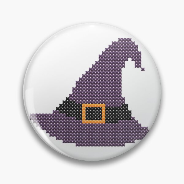 Item preview, Purple Witches Hat Faux Cross Stitch  designed and sold by CraftBazaarUK.