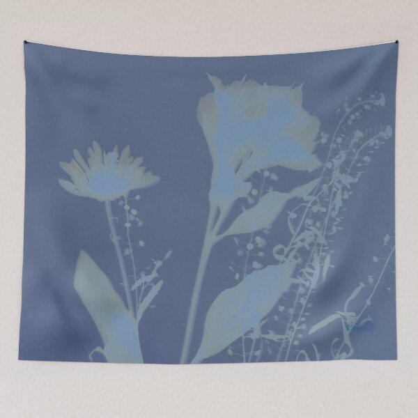 Item preview, Blue Botanical Floral Lumen Print designed and sold by ChromaForever.