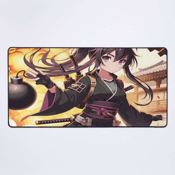Item preview, Anime Ninja Girl Desk Mat, Gaming Mouse Pad, Bath Mat designed and sold by KitonicTees.