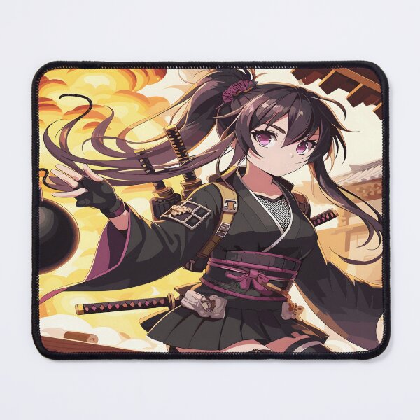 Item preview, Anime Ninja Girl Desk Mat, Gaming Mouse Pad, Bath Mat designed and sold by KitonicTees.