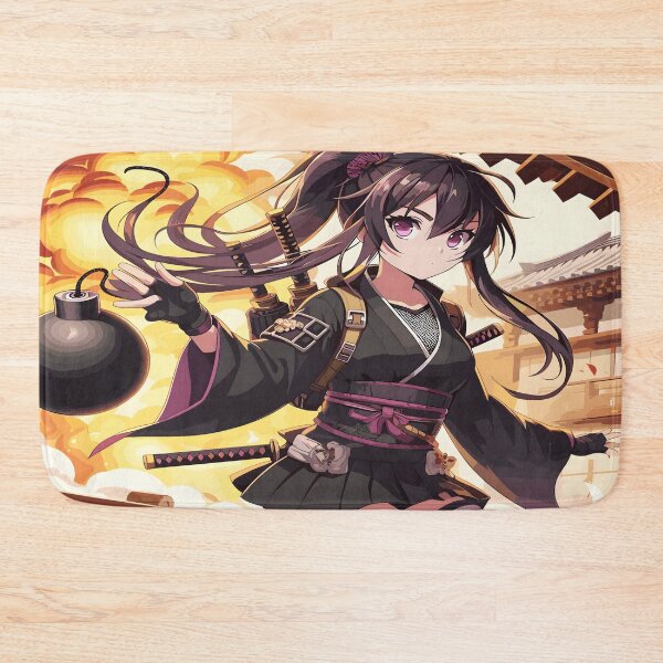 Item preview, Anime Ninja Girl Desk Mat, Gaming Mouse Pad, Bath Mat designed and sold by KitonicTees.