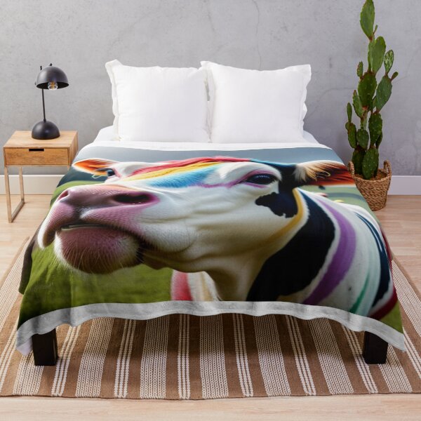 Item preview, Colorful Rainbow Cow - Whimsical Bovine Art designed and sold by craftyblinders9.