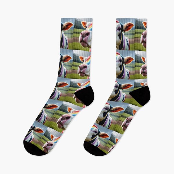 Item preview, Colorful Rainbow Cow - Whimsical Bovine Art designed and sold by craftyblinders9.