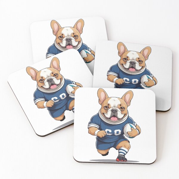 Item preview, A French Bulldog  Rugby Player playing rugby  within 300 characters designed and sold by chathai.