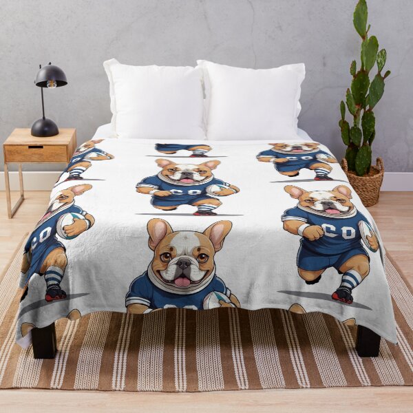 Item preview, A French Bulldog  Rugby Player playing rugby  within 300 characters designed and sold by chathai.
