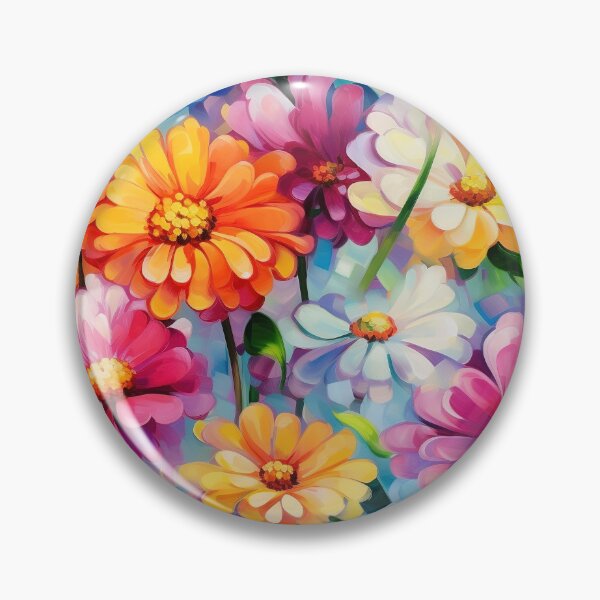 Item preview, Zinnia Tile 05: Rainbow Smiles in a Field of Daisy Dandelions and Sunshine of Nature's Confetti Party designed and sold by TheBrainArt.