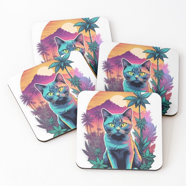 Item preview, Vaporwave Cat Crazy Sunrise Color Pallete designed and sold by wojysmokes.