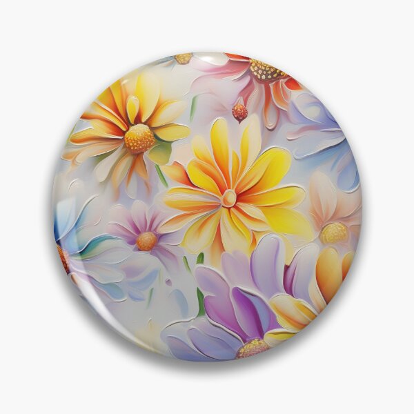 Item preview, Zinnia Tile 06 Rainbow Smiles in a Field of Daisy Dandelions and Sunshine of Nature's Confetti Party designed and sold by TheBrainArt.
