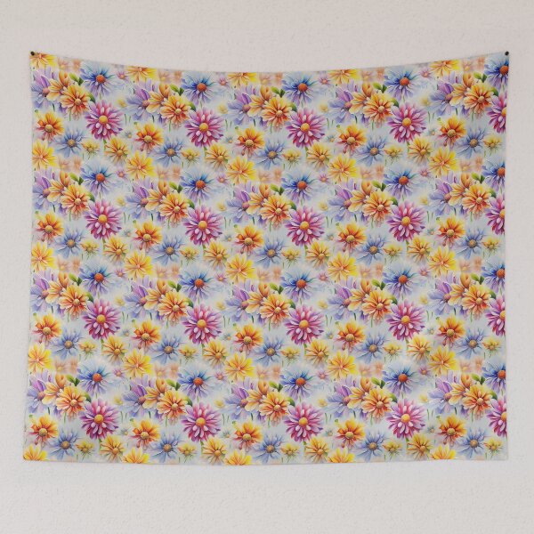 Item preview, Zinnia Tile 06 Rainbow Smiles in a Field of Daisy Dandelions and Sunshine of Nature's Confetti Party designed and sold by TheBrainArt.