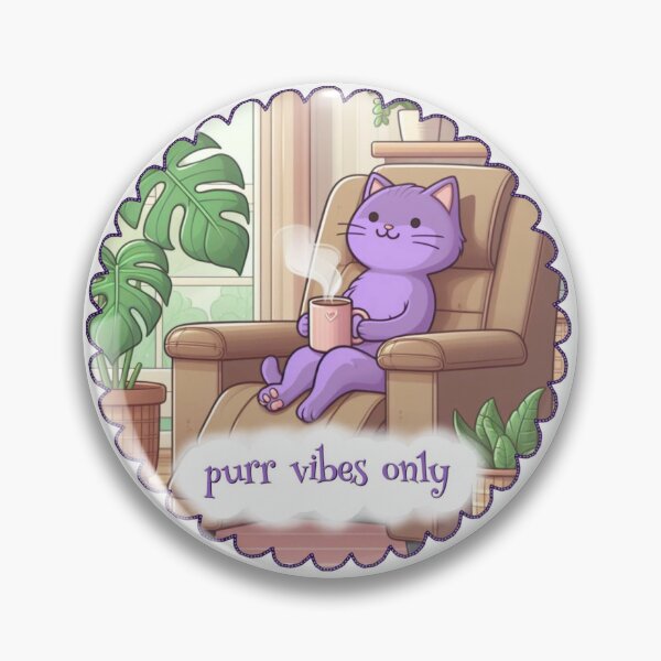 Artikelvorschau, Nur Purr Vibes (Purr-ple) entworfen und verkauft von CeratopsArt.