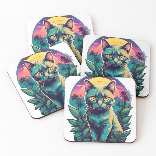 Item preview, Sunset over the cali hillside, Cat yellow eyes designed and sold by wojysmokes.