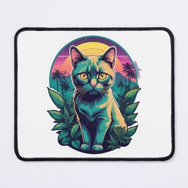 Item preview, Sunset over the cali hillside, Cat yellow eyes designed and sold by wojysmokes.