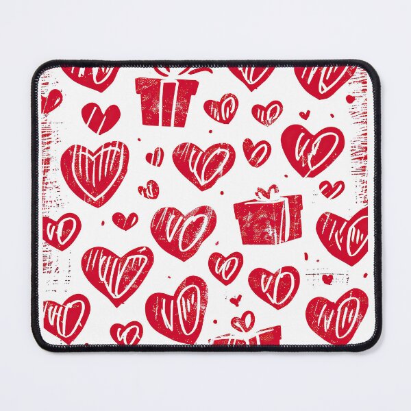 Item preview, Valentines Day vintage style linocut postcard with cupid and hearts designed and sold by dvoevnore.