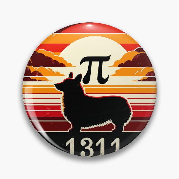 Artikelvorschau, Corgi Pi Sunset - Vintager mathematischer Hund entworfen und verkauft von PunnyPawsShop.
