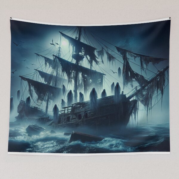 Item preview, Ghost ship in the sea designed and sold by yodabi.