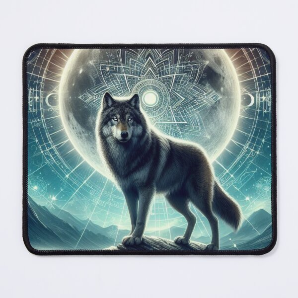 Item preview, Wolf Spirit Animal - Mystical Wolf at Full Moon - Shamanic Spirit Animals designed and sold by Geist-Psyche.