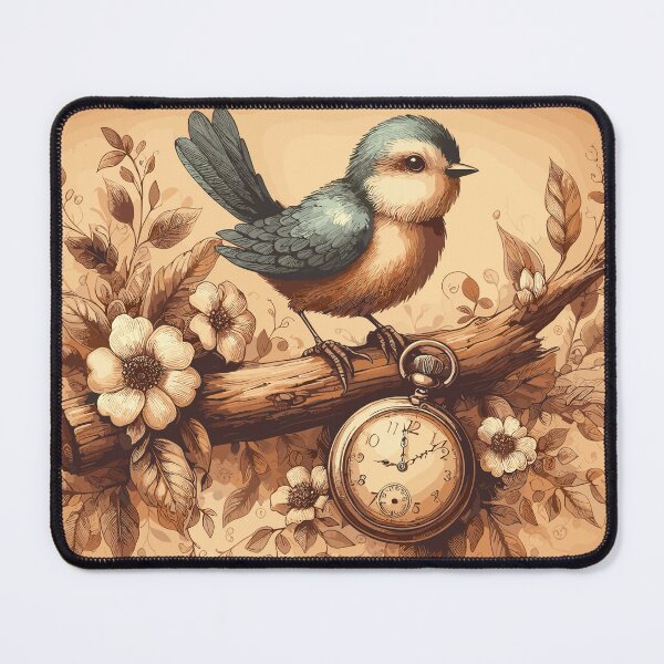 Item preview, Warm Nostalgia: Animated Bird and Pocket Watch designed and sold by Artaverse.