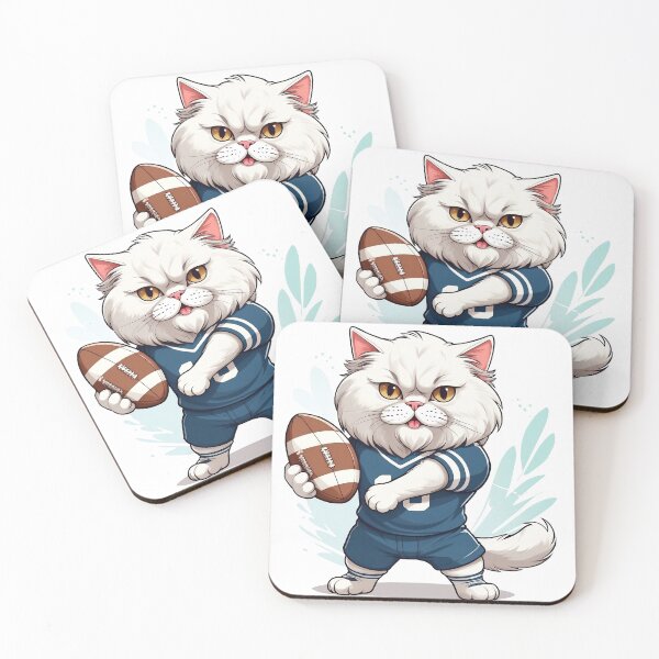 Item preview, A cute persian cat  Rugby Player playing rugby   designed and sold by chathai.