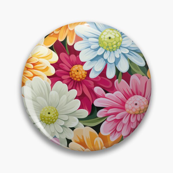 Item preview, Zinnia Tile 07: Rainbow Smiles in a Field of Daisy Dandelions and Sunshine of Nature's Confetti Party designed and sold by TheBrainArt.