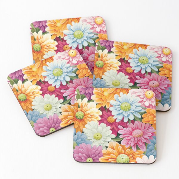 Item preview, Zinnia Tile 07: Rainbow Smiles in a Field of Daisy Dandelions and Sunshine of Nature's Confetti Party designed and sold by TheBrainArt.
