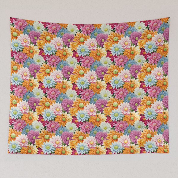 Item preview, Zinnia Tile 07: Rainbow Smiles in a Field of Daisy Dandelions and Sunshine of Nature's Confetti Party designed and sold by TheBrainArt.