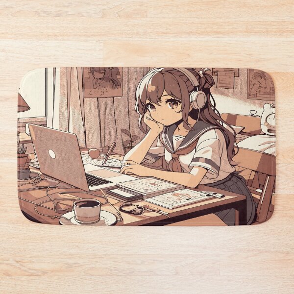 Item preview, Anime Girl Desk Mat designed and sold by KitonicTees.