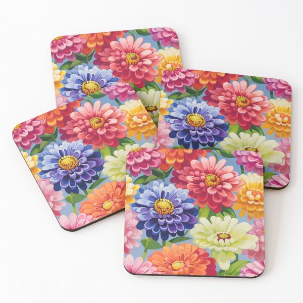Item preview, Zinnia Tile 08: Rainbow Smiles in a Field of Daisy Dandelions and Sunshine of Nature's Confetti Party designed and sold by TheBrainArt.