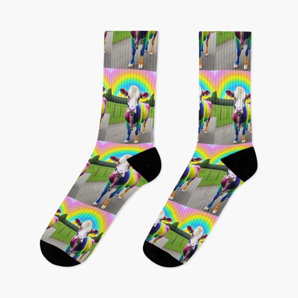 Item preview, Colorful Rainbow Cow 4 - Whimsical Bovine Art designed and sold by craftyblinders9.