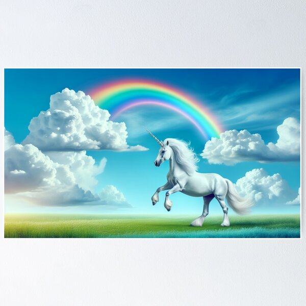 Item preview, Rainbow Dance: Unicorn and Clouds designed and sold by yodabi.