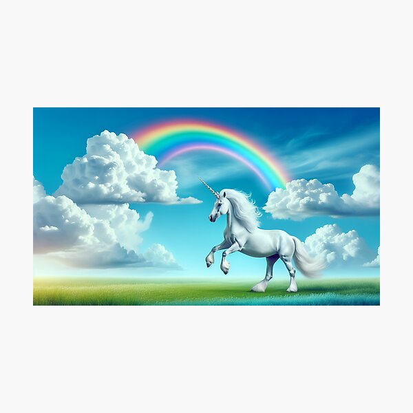 Item preview, Rainbow Dance: Unicorn and Clouds designed and sold by yodabi.