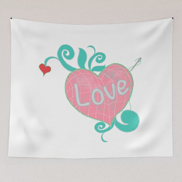 Item preview, Stitches of Love Heart Applique Artwork designed and sold by creativebeeshop.