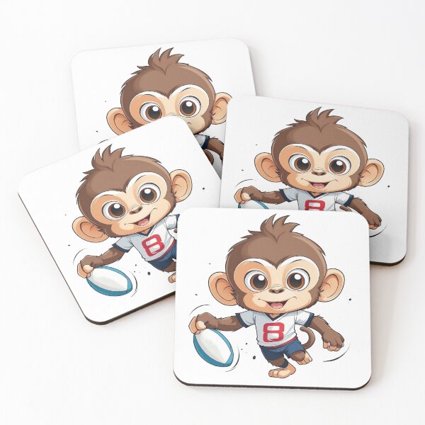 Item preview, A cute monkey Rugby Player playing rugby designed and sold by chathai.