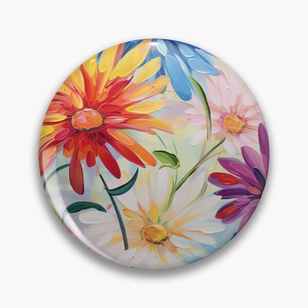 Item preview, Zinnia Tile 10: Rainbow Smiles in a Field of Daisy Dandelions and Sunshine of Nature's Confetti Party designed and sold by TheBrainArt.