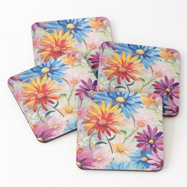 Item preview, Zinnia Tile 10: Rainbow Smiles in a Field of Daisy Dandelions and Sunshine of Nature's Confetti Party designed and sold by TheBrainArt.
