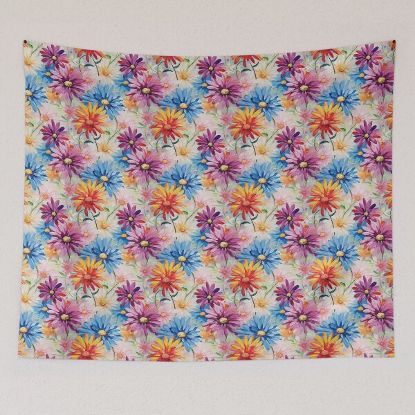 Item preview, Zinnia Tile 10: Rainbow Smiles in a Field of Daisy Dandelions and Sunshine of Nature's Confetti Party designed and sold by TheBrainArt.