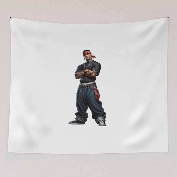Item preview, Gangster from LA Wearing Baggy Pants and a Red Flag designed and sold by kylmllr101684.