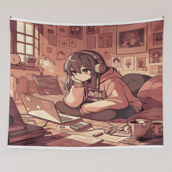 Item preview, Anime Girl Desk Mat Mouse Pad Bath Mat designed and sold by KitonicTees.