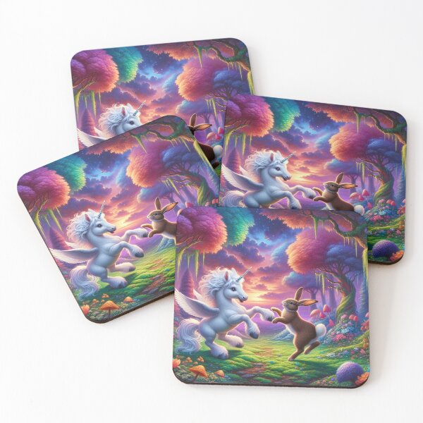 Item preview, Forest Playmates: Unicorn and Rabbit designed and sold by yodabi.