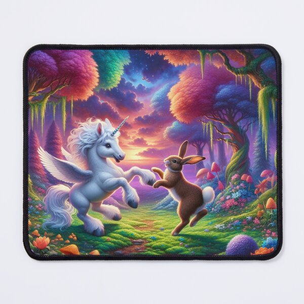 Item preview, Forest Playmates: Unicorn and Rabbit designed and sold by yodabi.