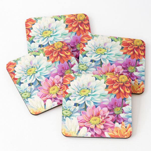 Item preview, Zinnia Tile 11: Rainbow Smiles in a Field of Daisy Dandelions and Sunshine of Nature's Confetti Party designed and sold by TheBrainArt.