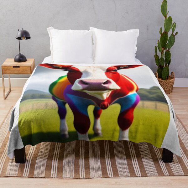 Item preview, Colourful Rainbow Cow 5 - Whimsical Bovine Art designed and sold by craftyblinders9.