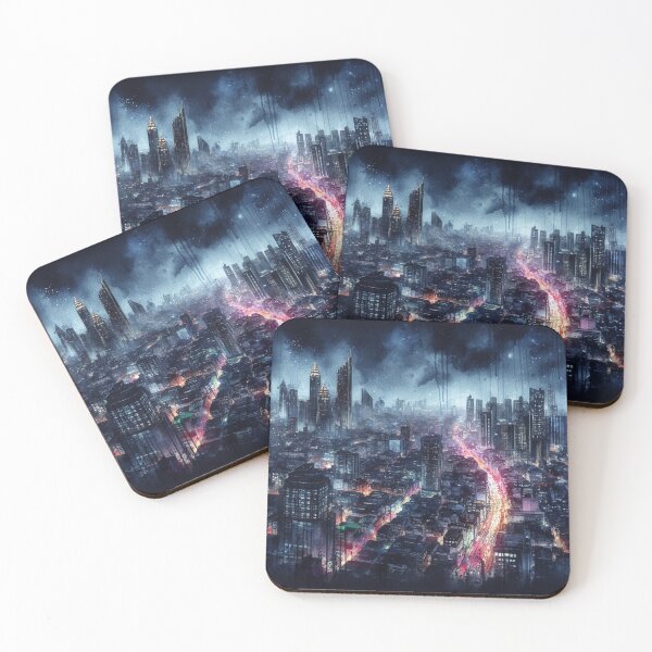 Item preview, Neo Noir Vintage Night Cityscape [Watercolor] designed and sold by RESToRAPTOR.