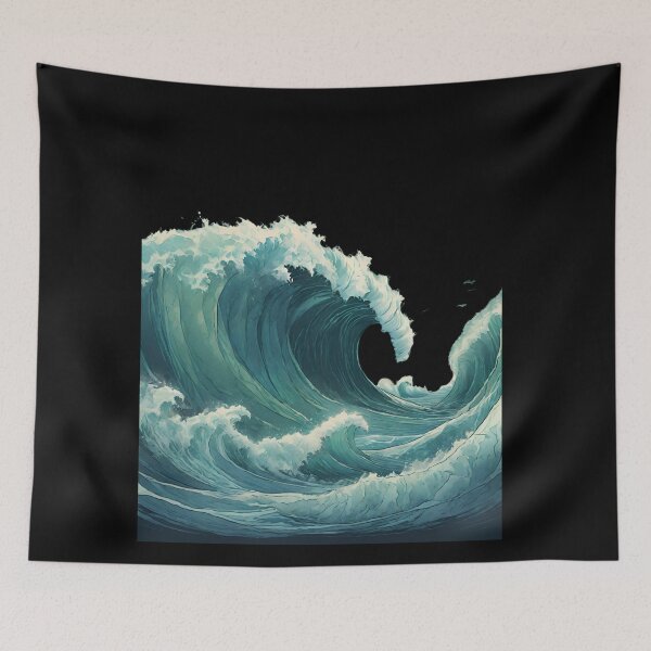Item preview, Diverse Marine Life Transformation Wave Art designed and sold by ChicTrendz.