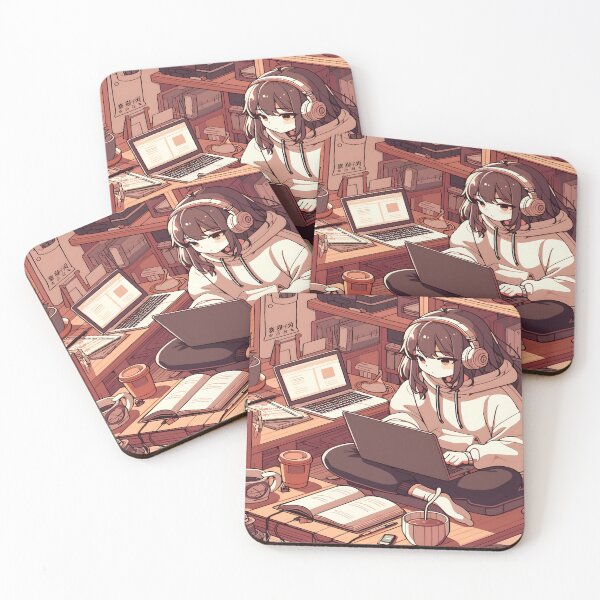 Item preview, Bored Anime Girl Desk Mat, Mouse Pad Bath Mat designed and sold by KitonicTees.