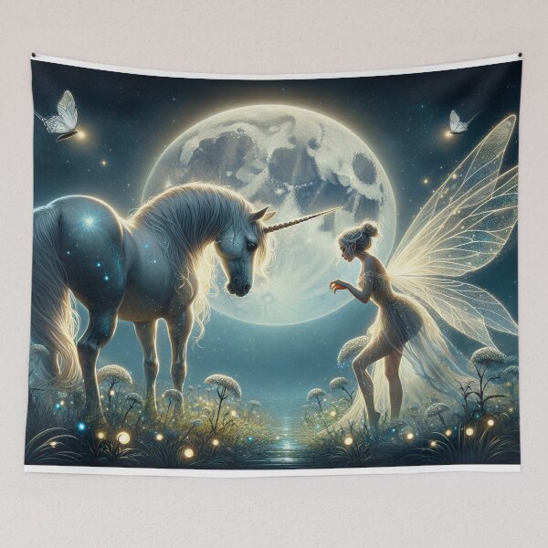 Item preview, Moonlit Magic: Unicorn and Fairy designed and sold by yodabi.