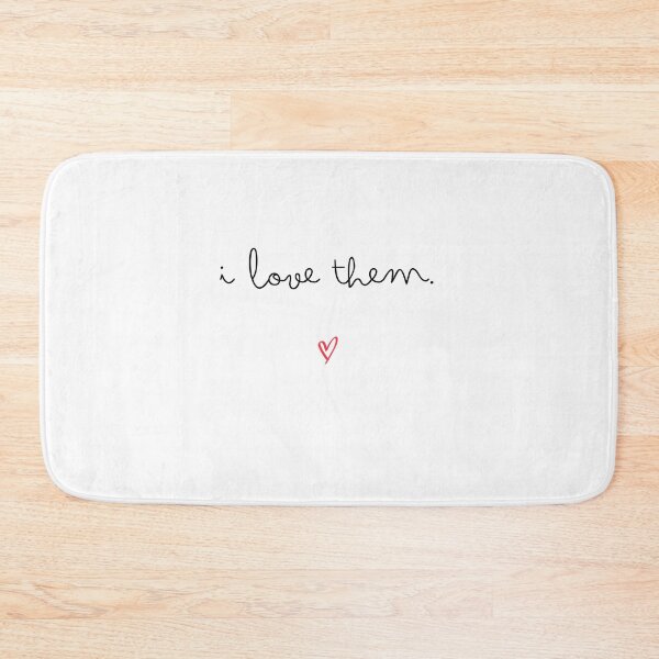 Item preview, 'I love them' Black Script & Red Heart Design designed and sold by Kristalin Glass.